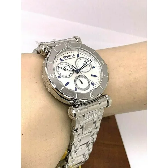 Invicta Women's Watch 24427 Subaqua Silver Tone Stainless Quartz MOP White Dial - Picture 4 of 12
